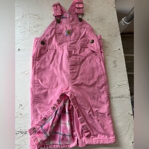 Carhartt Kids Overalls in Bright Pink